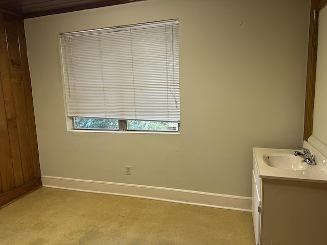 interior space featuring vanity and baseboards