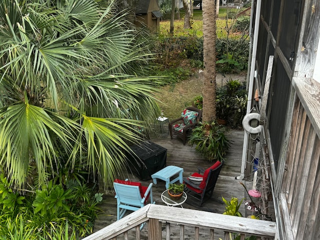 wooden balcony featuring a wooden deck