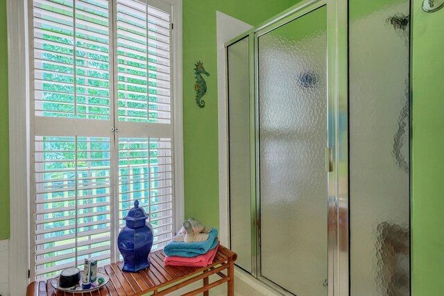 bathroom featuring walk in shower