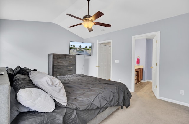 1005 Washitonia Way Unit B, Charleston, SC 29492 - bedroom featuring vaulted ceiling, light carpet, baseboards, and a ceiling fan