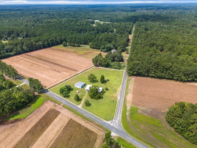 aerial view with a rural view