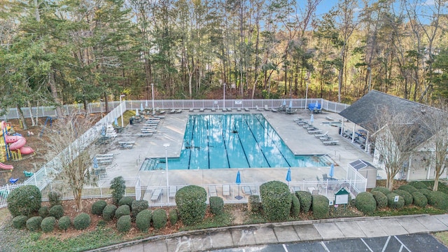 view of pool with a patio