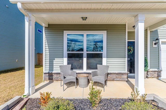 view of patio with a porch