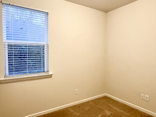 view of carpeted spare room