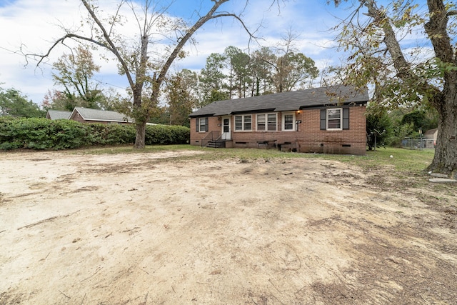 view of single story home