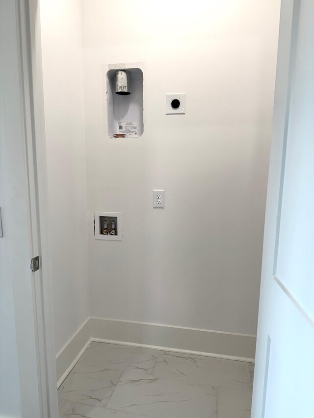30 Nats Ct, Charleston, SC 29403 - laundry room featuring electric dryer hookup, light marble finish floors, and washer hookup