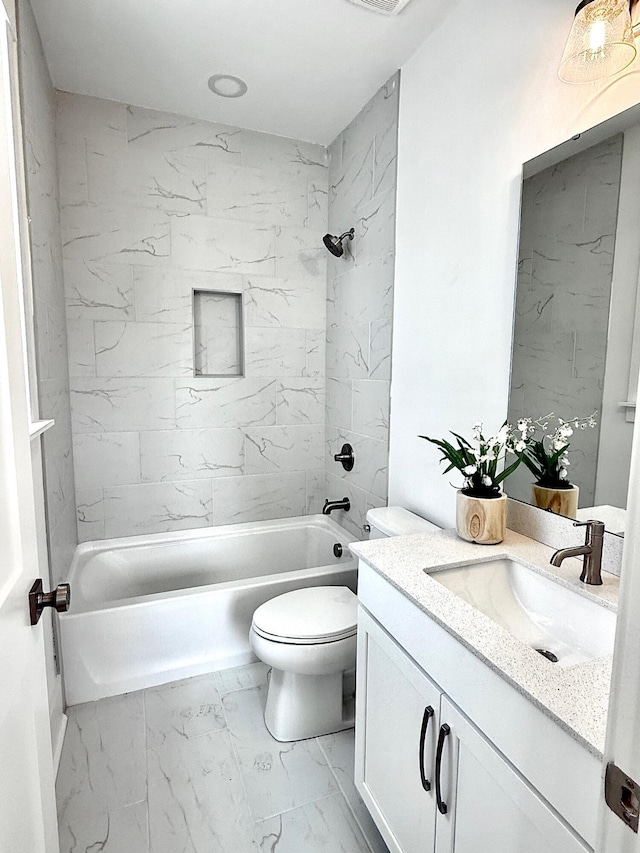 30 Nats Ct, Charleston, SC 29403 - full bathroom featuring vanity, marble finish floors, and washtub / shower combination
