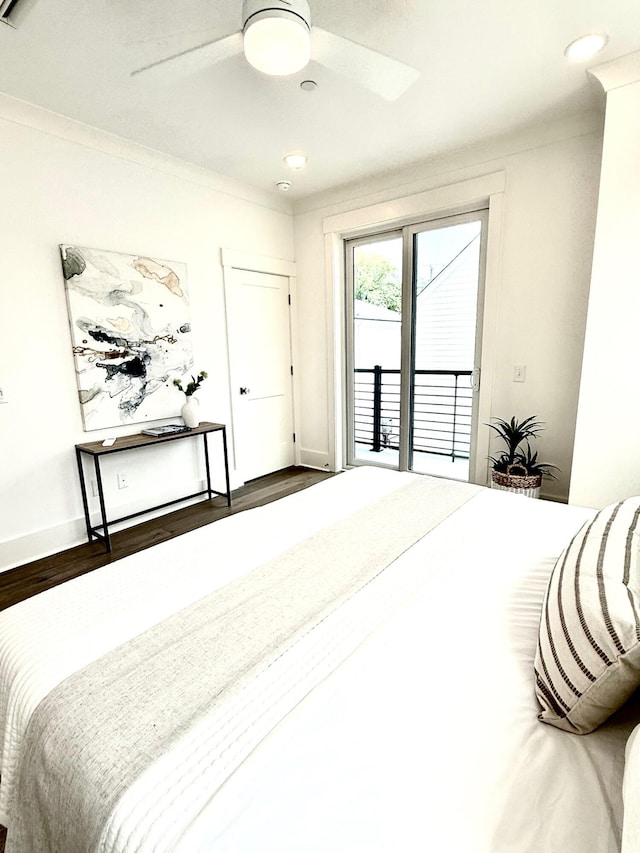 30 Nats Ct, Charleston, SC 29403 - bedroom featuring access to outside, wood finished floors, and ceiling fan