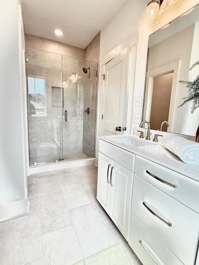 30 Nats Ct, Charleston, SC 29403 - bathroom with vanity, a stall shower, and tile patterned floors