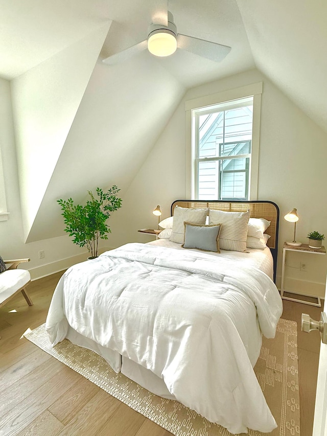 30 Nats Ct, Charleston, SC 29403 - bedroom with wood finished floors, vaulted ceiling, and ceiling fan