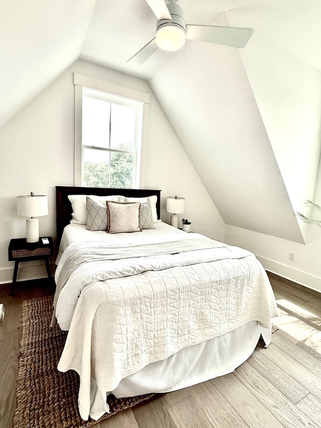 30 Nats Ct, Charleston, SC 29403 - bedroom featuring vaulted ceiling, wood finished floors, and ceiling fan