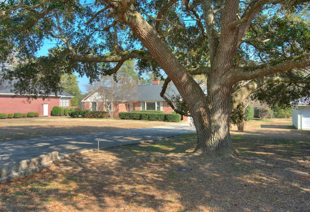 view of front facade with a front lawn