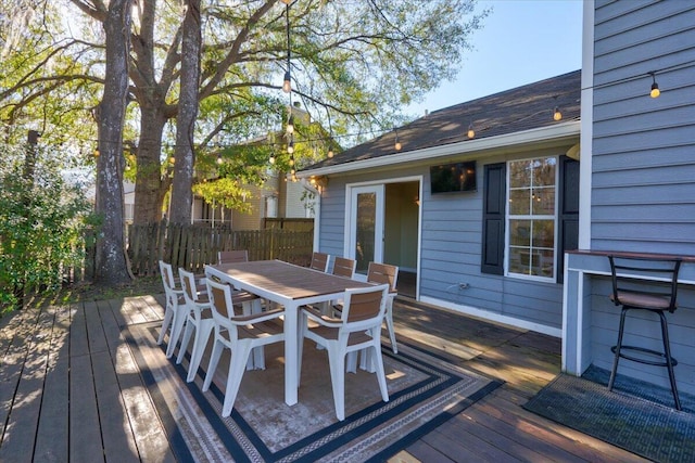 view of wooden deck