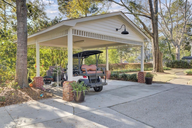 view of patio featuring a carport