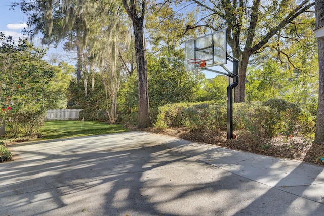 view of patio with basketball court