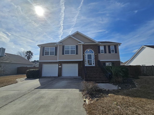 bi-level home with a garage