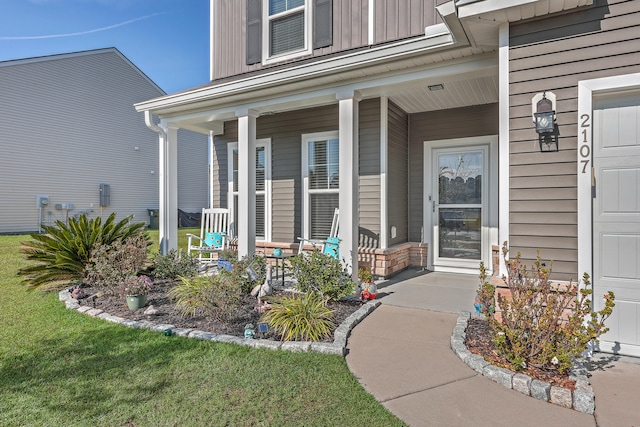 entrance to property with covered porch