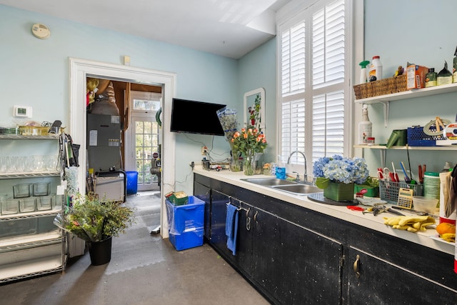 kitchen featuring sink and concrete floors