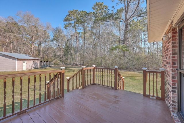 deck with a lawn