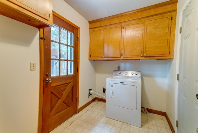 5322 Chantilly Ln, North Charleston, SC 29418 - washroom with washer / dryer, cabinet space, light flooring, and baseboards