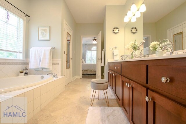 4800 Bay Branch Church Rd, Claxton, GA 30417 - full bathroom with vanity, a garden tub, ensuite bath, and plenty of natural light