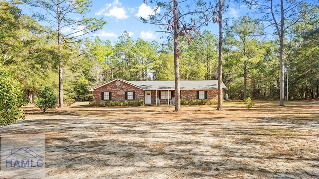 view of single story home