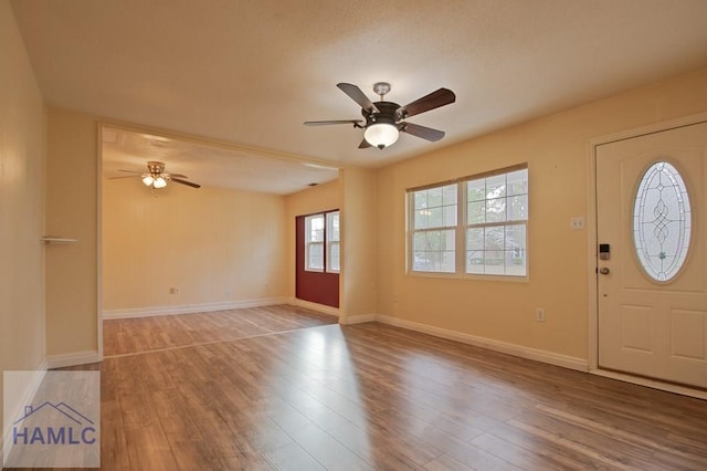 130 Melrose Pl, Rincon, GA 31326 - foyer with baseboards, wood finished floors, and a ceiling fan