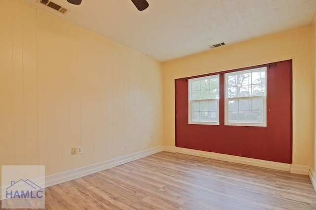 130 Melrose Pl, Rincon, GA 31326 - unfurnished room with baseboards, ceiling fan, visible vents, and light wood-type flooring