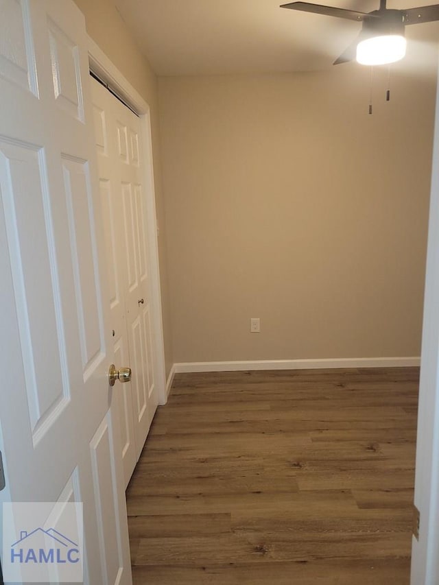 2922 7th St, Columbus, GA 31906 - unfurnished bedroom with wood finished floors, a closet, and ceiling fan