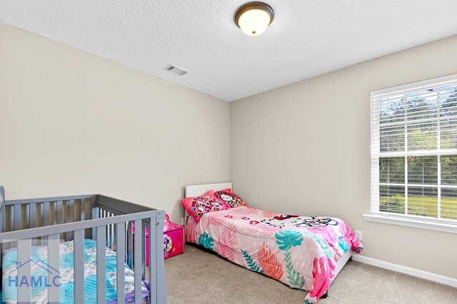 557 Archie Way NE, Ludowici, GA 31316 - bedroom featuring multiple windows, carpet, a textured ceiling, and baseboards