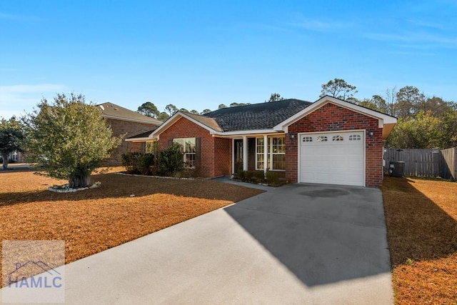 ranch-style home with a garage