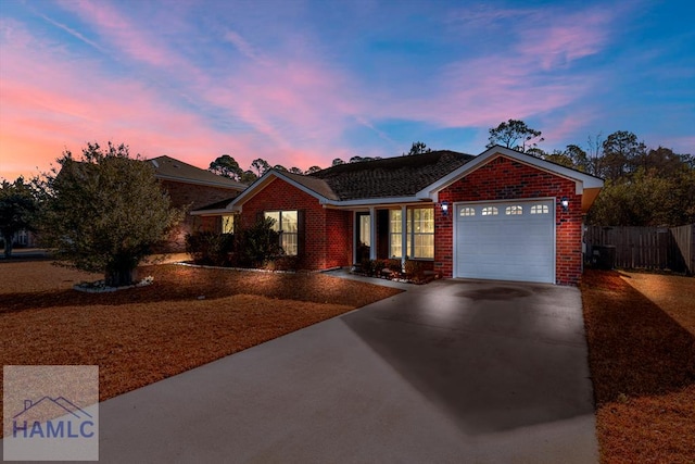 ranch-style house with a garage