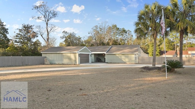 view of front facade with a garage