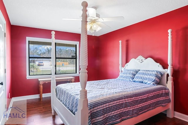 195 Linden Dr, Jesup, GA 31545 - bedroom with baseboards, ceiling fan, and wood finished floors