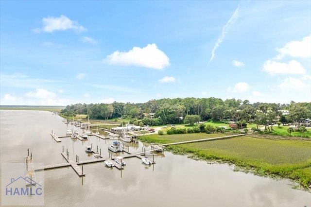 exterior space with a boat dock