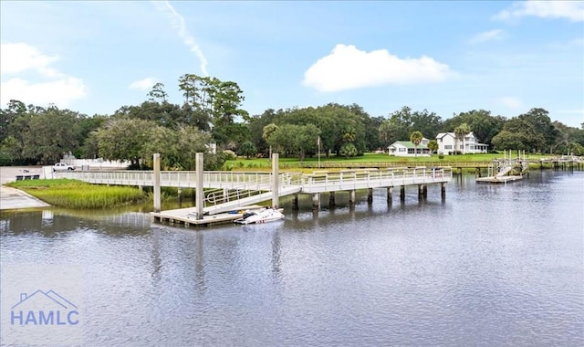 exterior space with a dock