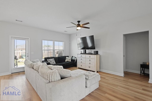 568 Abode Ave, Hinesville, GA 31313 - living area featuring a ceiling fan and light wood-style flooring