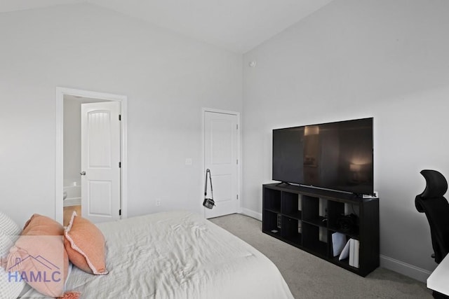568 Abode Ave, Hinesville, GA 31313 - bedroom featuring carpet floors and high vaulted ceiling