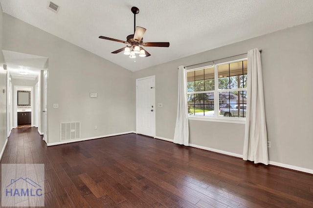 65 W Kenny Dr, Hinesville, GA 31313 - unfurnished living room with ceiling fan, hardwood / wood-style floors, and lofted ceiling