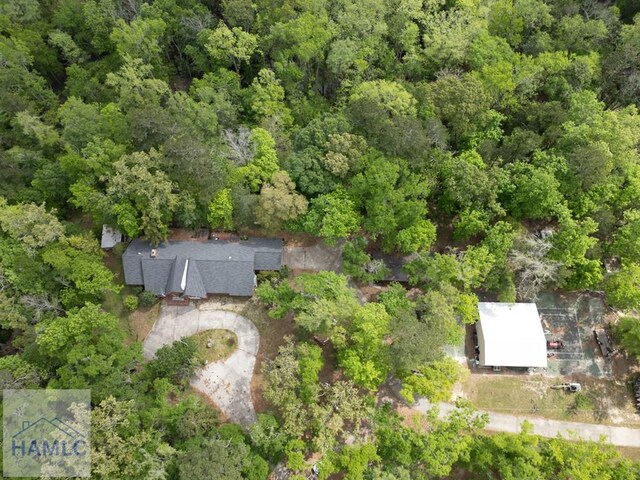 152 Lakeview Dr, Jesup, GA 31545 - bird's eye view featuring a wooded view
