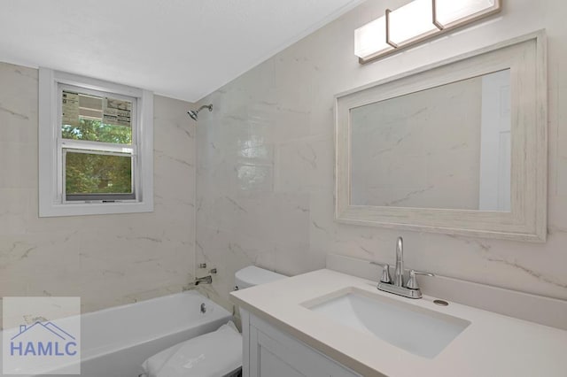 654 Mcdowell Rd, Hinesville, GA 31313 - full bath with vanity, toilet, and shower / tub combination