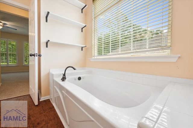 301 Marsh View Dr, Richmond Hill, GA 31324 - full bath featuring a bath and a ceiling fan