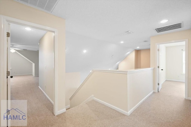301 Marsh View Dr, Richmond Hill, GA 31324 - corridor with an upstairs landing, carpet flooring, and recessed lighting