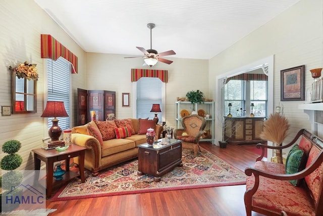 661 E Plum St, Jesup, GA 31546 - living room with ceiling fan and wood finished floors