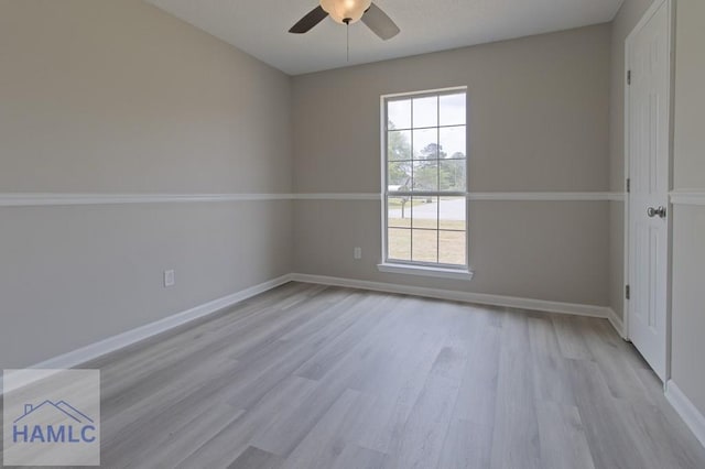52 Pheasant Way, Hinesville, GA 31313 - spare room featuring wood finished floors, baseboards, and ceiling fan