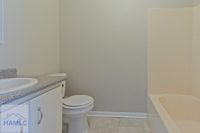 52 Pheasant Way, Hinesville, GA 31313 - bathroom with walk in shower, toilet, vanity, a bathing tub, and baseboards
