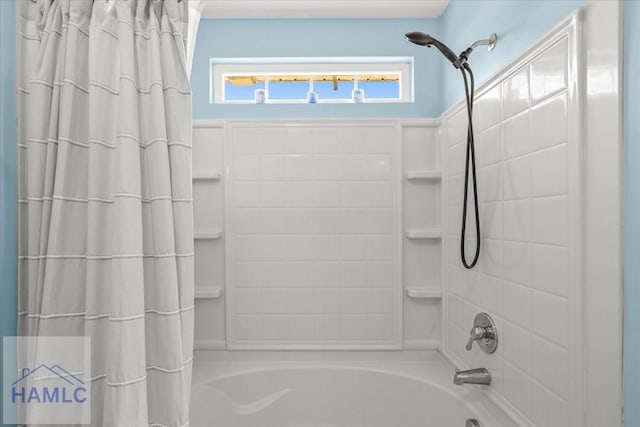 full bathroom featuring shower / bath combo