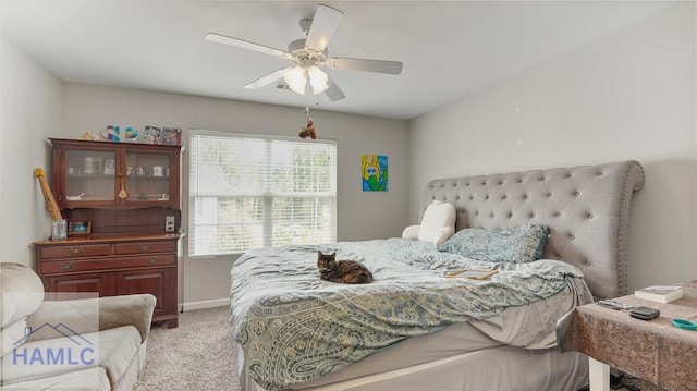 25 Walker Ct, Richmond Hill, GA 31324 - bedroom with a ceiling fan, light carpet, and baseboards
