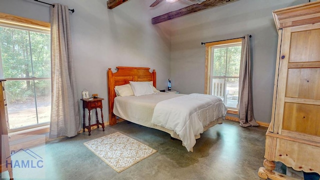 26 Cason Rd, Pembroke, GA 31321 - bedroom with beam ceiling and ceiling fan