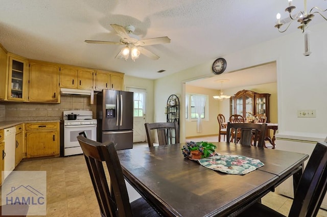 455 N Mahogany St, Jesup, GA 31546 - dining area with a chandelier and ceiling fan